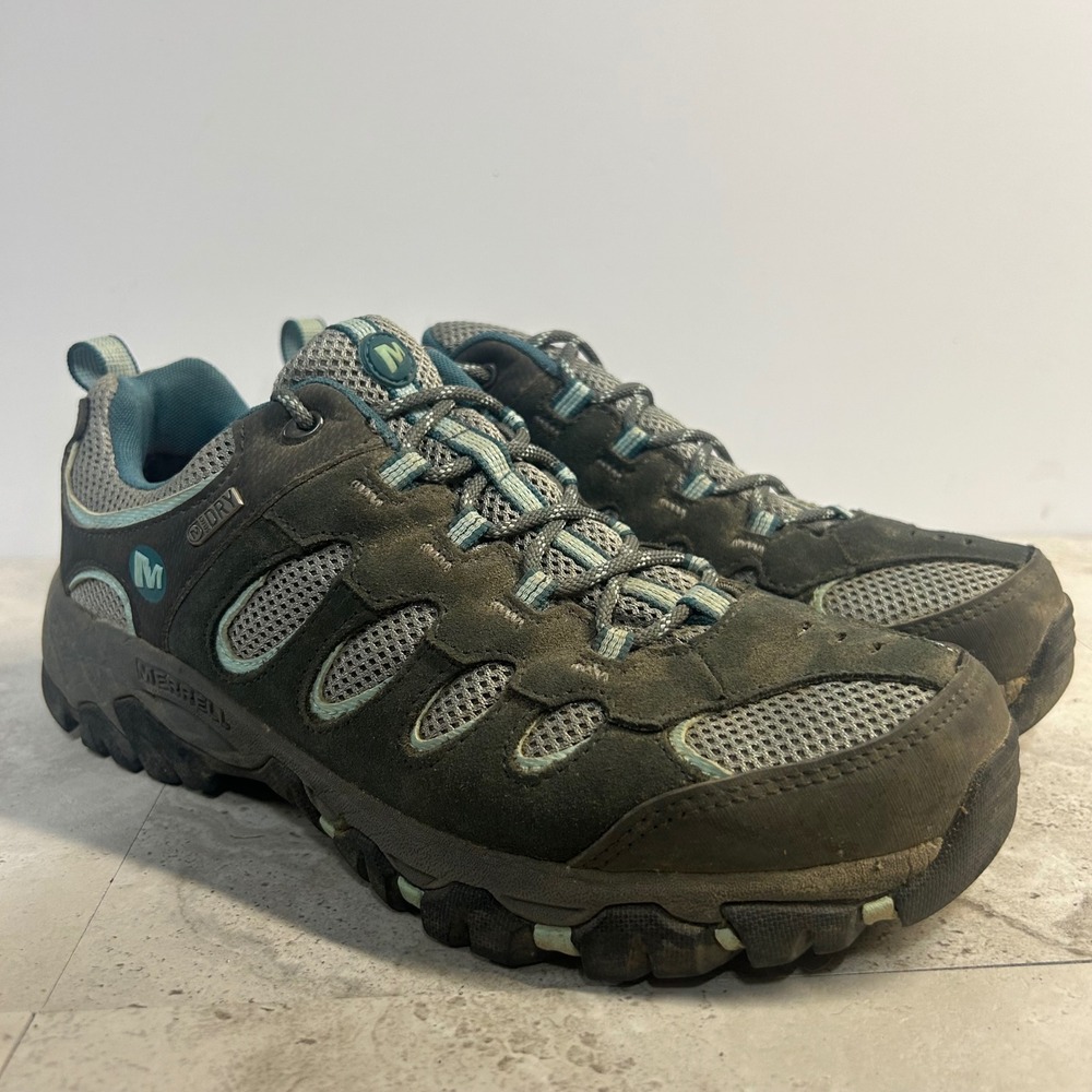 Merrell Ridgepass Hiking Shoes Granite Eggshell Womens 9.5 Waterproof Trail Sued